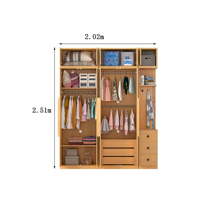クローゼット　高級感　ナチュラルモダン　重厚感　自然の風合い　ラバーウッド材　メラミン化粧板　サイドラック　分類収納　ハンガーパイプ　ナチュラル　metamall