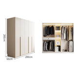 ワードローブ　大容量　クローゼット　高級感　重厚感　自然の風合い　メラミン化粧板　サイドラック　分類収納　ハンガーパイプ　ホワイト　YG-M015