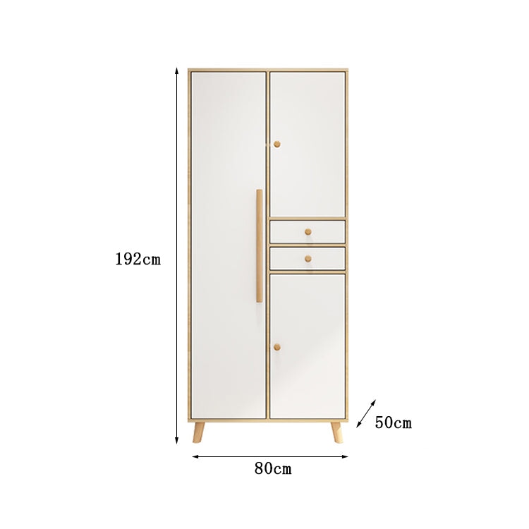 クローゼット　シンプルモダン　ナチュラルテイスト　バイカラーデザイン　分類収納　ハンガーパイプ　メラミン化粧板　引き出し付き　ナチュラル　カスタマイズ可能　metamall