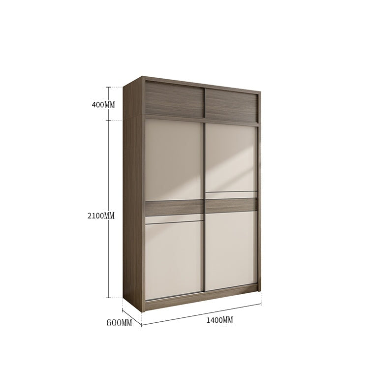 クローゼット　ワードローブ　服収納　壁面収納　大容量　多段式　分類収納　ライト付き　ドレッサー　メラミン化粧板　ドレッサーミラー　静音レール　YG-M025　metamall