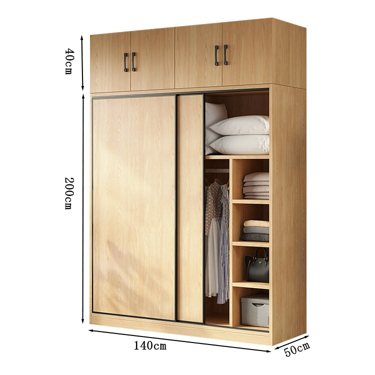 クローゼット　ワードローブ　服収納　壁面収納　大容量　多段式　分類収納　おしゃれ　静音レール　メラミン化粧板　エコ素材　カスタマイズ可能　YG-M042　metamall