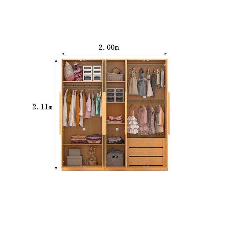 クローゼット　高級感　ナチュラルモダン　重厚感　自然の風合い　ラバーウッド材　メラミン化粧板　サイドラック　分類収納　ハンガーパイプ　ナチュラル　metamall