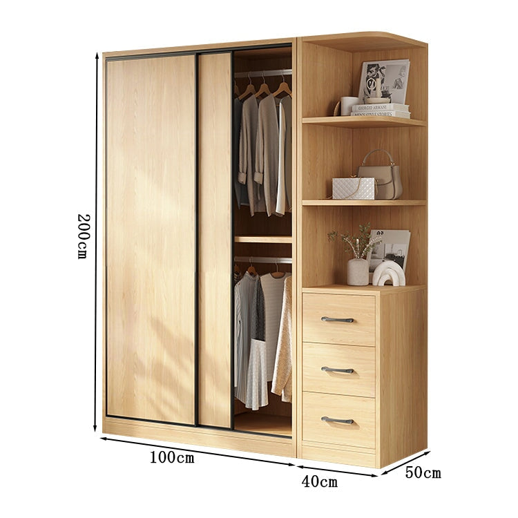 クローゼット　ワードローブ　服収納　壁面収納　大容量　多段式　分類収納　おしゃれ　静音レール　メラミン化粧板　エコ素材　カスタマイズ可能　YG-M042　metamall