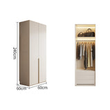 ワードローブ　大容量　クローゼット　高級感　重厚感　自然の風合い　メラミン化粧板　サイドラック　分類収納　ハンガーパイプ　ホワイト　YG-M015