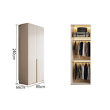 ワードローブ　大容量　クローゼット　高級感　重厚感　自然の風合い　メラミン化粧板　サイドラック　分類収納　ハンガーパイプ　ホワイト　YG-M015