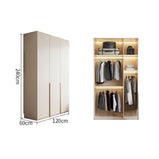 ワードローブ　大容量　クローゼット　高級感　重厚感　自然の風合い　メラミン化粧板　サイドラック　分類収納　ハンガーパイプ　ホワイト　YG-M015