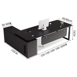 社長デスク　エグゼクティブデスク　オフィスデスク　エコ素材　Ｒ加工　配線孔付き　幕板付き　通気孔付き サイドキャビネット　オープン収納　LBZ - S012 - Kagushop