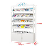 マガジンラック　ディスプレイラック　書類整理棚　雑誌入れ　木目調　高耐荷重　アジャスター付き　緩衝蝶番付き　扉付き収納　シンプルモダン　ホワイト　ナチュラル　KAGUYASU