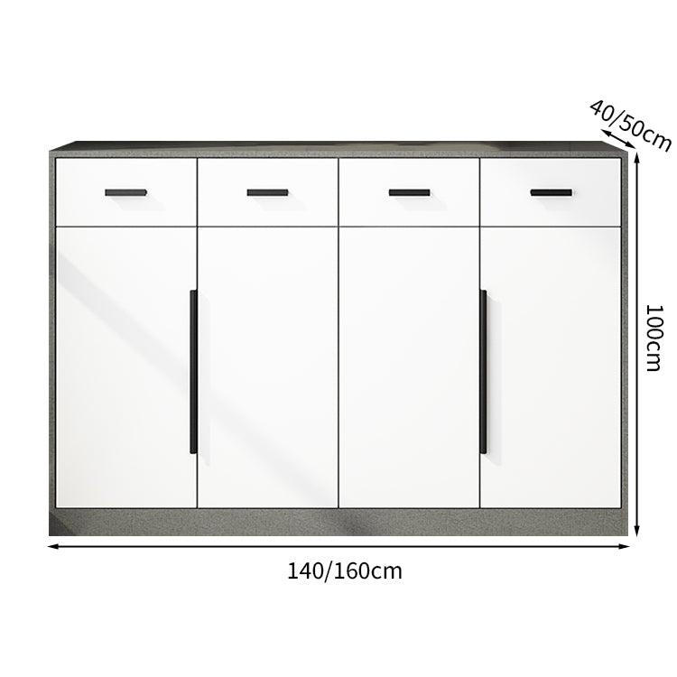 キャビネット　収納力抜群　扉付き収納　台輪　取っ手　引き出し　蝶番　メラミン化粧板　分類収納　シンプル　グレー　ホワイト　カスタマイズ可能　SNG-M047