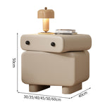 ナイトテーブル　インテリアキャビネット　収納家具　かわいい　回転機能　パイン材　マイクロファイバーレザー　スライドレール　取っ手　カスタマイズ可能　SNG-M050