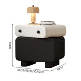 ナイトテーブル　インテリアキャビネット　収納家具　かわいい　回転機能　パイン材　マイクロファイバーレザー　スライドレール　取っ手　カスタマイズ可能　SNG-M050