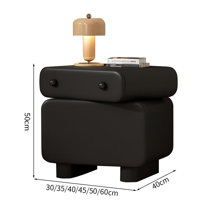 ナイトテーブル　インテリアキャビネット　収納家具　かわいい　回転機能　パイン材　マイクロファイバーレザー　スライドレール　取っ手　カスタマイズ可能　SNG-M050