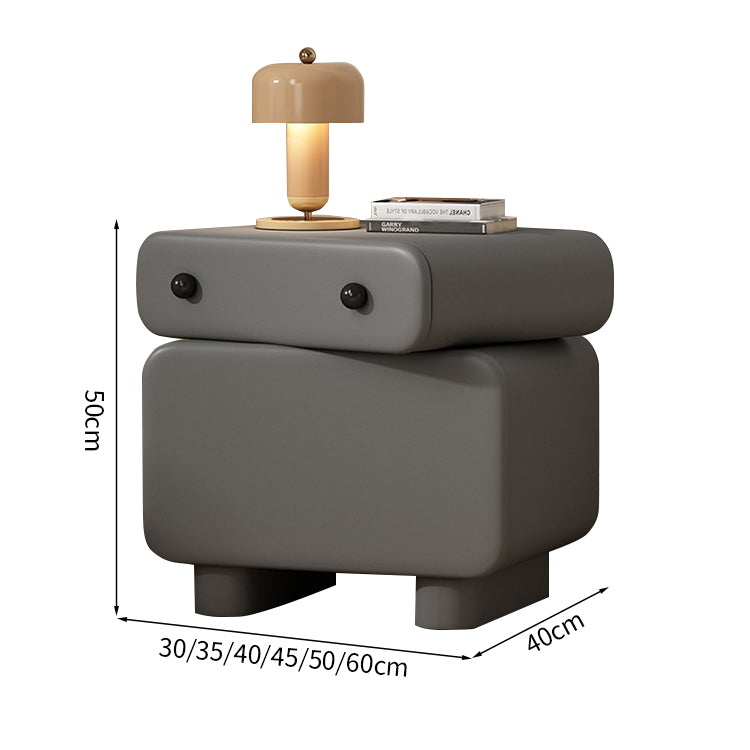 ナイトテーブル　インテリアキャビネット　収納家具　かわいい　回転機能　パイン材　マイクロファイバーレザー　スライドレール　取っ手　カスタマイズ可能　SNG-M050
