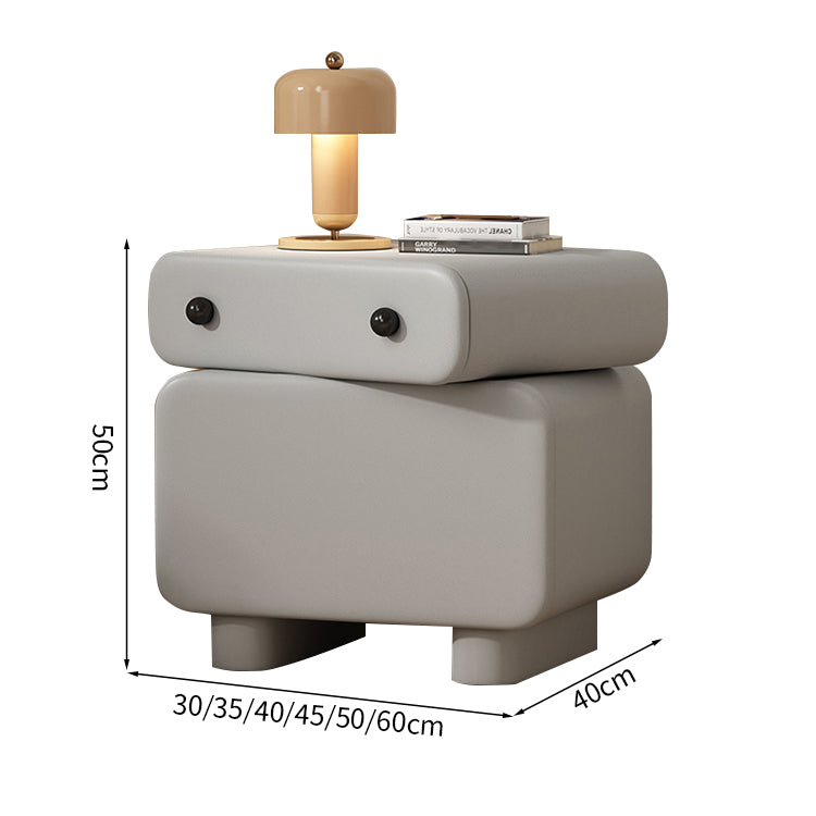 ナイトテーブル　インテリアキャビネット　収納家具　かわいい　回転機能　パイン材　マイクロファイバーレザー　スライドレール　取っ手　カスタマイズ可能　SNG-M050