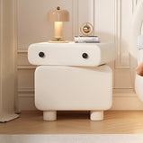 ナイトテーブル　インテリアキャビネット　収納家具　かわいい　回転機能　パイン材　マイクロファイバーレザー　スライドレール　取っ手　カスタマイズ可能　SNG-M050