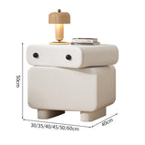 ナイトテーブル　インテリアキャビネット　収納家具　かわいい　回転機能　パイン材　マイクロファイバーレザー　スライドレール　取っ手　カスタマイズ可能　SNG-M050