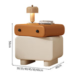 ナイトテーブル　インテリアキャビネット　収納家具　かわいい　回転機能　パイン材　マイクロファイバーレザー　スライドレール　取っ手　カスタマイズ可能　SNG-M050