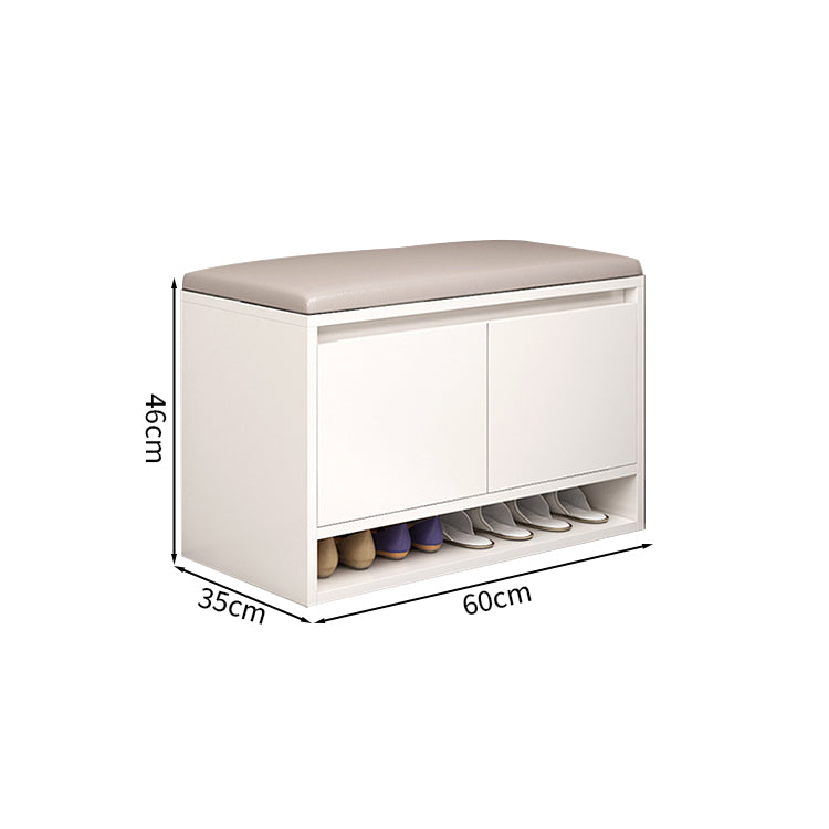 シューズボックス　靴　収納　下駄箱　玄関用　コンパクト　シューズケース　チェア　ロビースツール　高密度ウレタン　シェルパ生地　ホワイト　カスタマイズ可能　XG-M101
