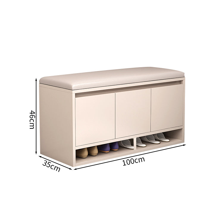 シューズボックス　靴　収納　下駄箱　玄関用　コンパクト　シューズケース　チェア　ロビースツール　高密度ウレタン　シェルパ生地　ホワイト　カスタマイズ可能　XG-M101