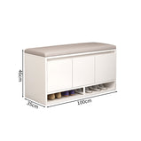 シューズボックス　靴　収納　下駄箱　玄関用　コンパクト　シューズケース　チェア　ロビースツール　高密度ウレタン　シェルパ生地　ホワイト　カスタマイズ可能　XG-M101