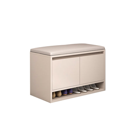 シューズボックス　靴　収納　下駄箱　玄関用　コンパクト　シューズケース　チェア　ロビースツール　高密度ウレタン　シェルパ生地　ホワイト　カスタマイズ可能　XG-M101