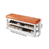 シューズボックス　シューズケース　靴箱　靴　収納　下駄箱　玄関用　チェア　ロビースツール　合成レザー　ホワイト　オレンジ　カスタマイズ可能　XG-M102