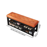 シューズボックス　シューズケース　靴箱　靴　収納　下駄箱　玄関用　チェア　ロビースツール　合成レザー　ホワイト　オレンジ　カスタマイズ可能　XG-M102