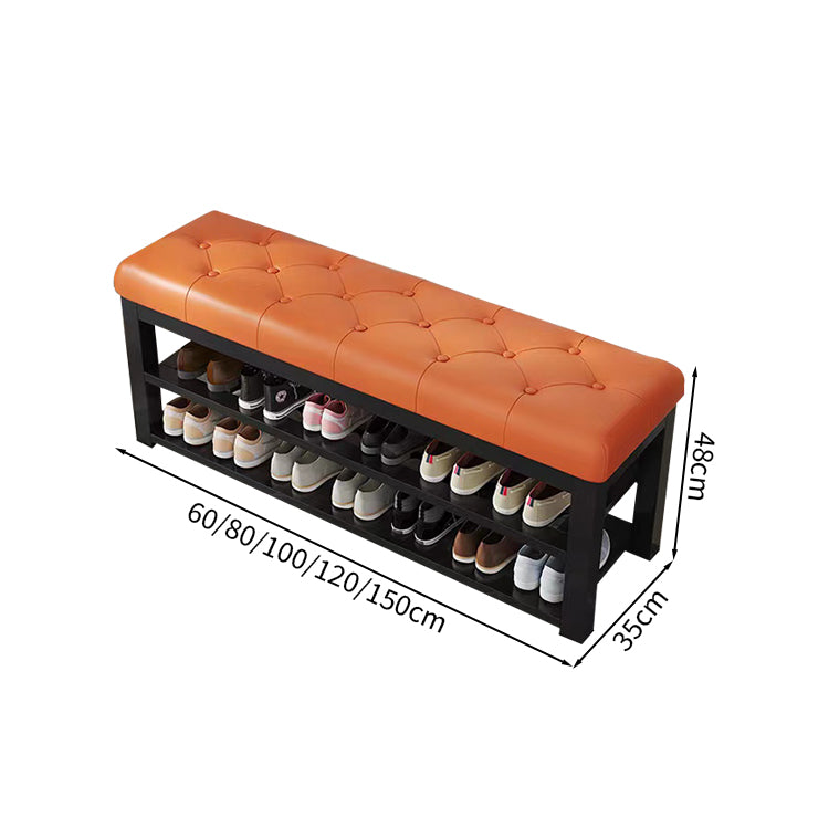 シューズボックス　シューズケース　靴箱　靴　収納　下駄箱　玄関用　チェア　ロビースツール　合成レザー　ホワイト　オレンジ　カスタマイズ可能　XG-M102