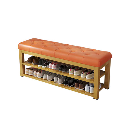シューズボックス　シューズケース　靴箱　靴　収納　下駄箱　玄関用　チェア　ロビースツール　合成レザー　ホワイト　オレンジ　カスタマイズ可能　XG-M102