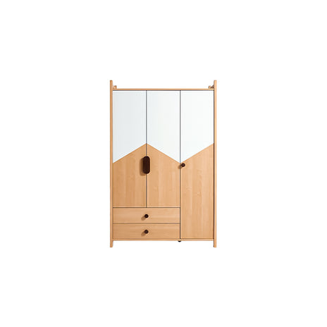 かける収納　大容量　分類収納　天然木　耐久性　転倒防止　Ｒ仕上げ　通気口　バイカラー　クローゼット　壁面収納　穏やか　ナチュラル　実用　YG-M046