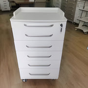 医療用キャビネット　ドクターキャビネット　歯科用　キャスター付き　引き手付き　道具トイレ付き　医療施設用什器　ホワイト　metamall