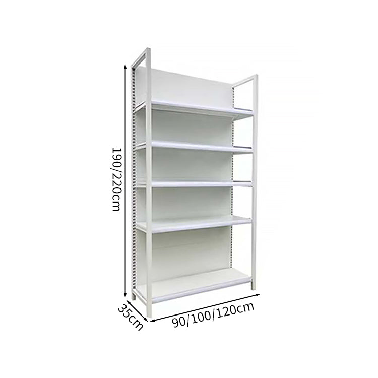 スーパー用　コンビニキャビネット　ショーケース　ディスプレイ棚　冷間成形鋼　分類収納　スチールラック　連結可能　スチールフック付き　大容量収納　ホワイト　YLGZ-M-011