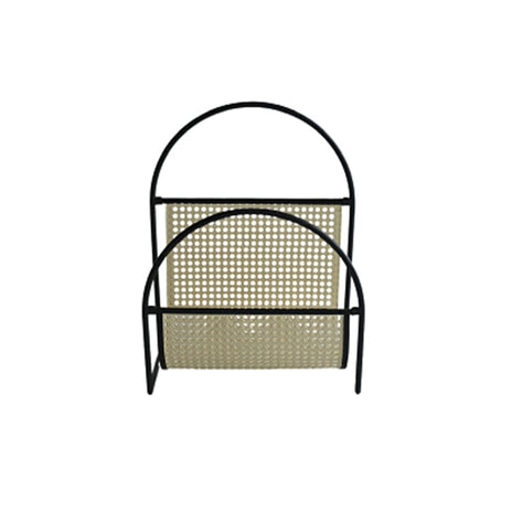 マガジンラック   収納ラック 雑誌ラック　PEラタン　アイアン アーチ型  収納　ブックスタンド　アーチデザイン　高級感　ナチュラル　ZZJ-M009