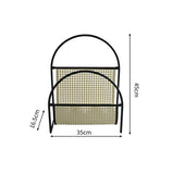 マガジンラック   収納ラック 雑誌ラック　PEラタン　アイアン アーチ型  収納　ブックスタンド　アーチデザイン　高級感　ナチュラル　ZZJ-M009