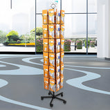 マガジンラック パンフレットスタンド 新聞ラック　雑誌ラック　看板　スチール　キャスター付き　おしゃれ　ブラック　カスタマイズ可能　ZZJ-M011