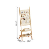 マガジンラック　本棚　収納棚　収納ラック　雑誌ラック　天然木　合成レザー　収納スペース　安定感　耐久性　ナチュラル　ZZJ-M013