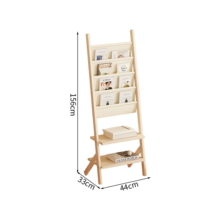マガジンラック　本棚　収納棚　収納ラック　雑誌ラック　天然木　合成レザー　収納スペース　安定感　耐久性　ナチュラル　ZZJ-M013
