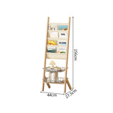 マガジンラック　本棚　収納棚　収納ラック　雑誌ラック　天然木　合成レザー　収納スペース　安定感　耐久性　ナチュラル　ZZJ-M013