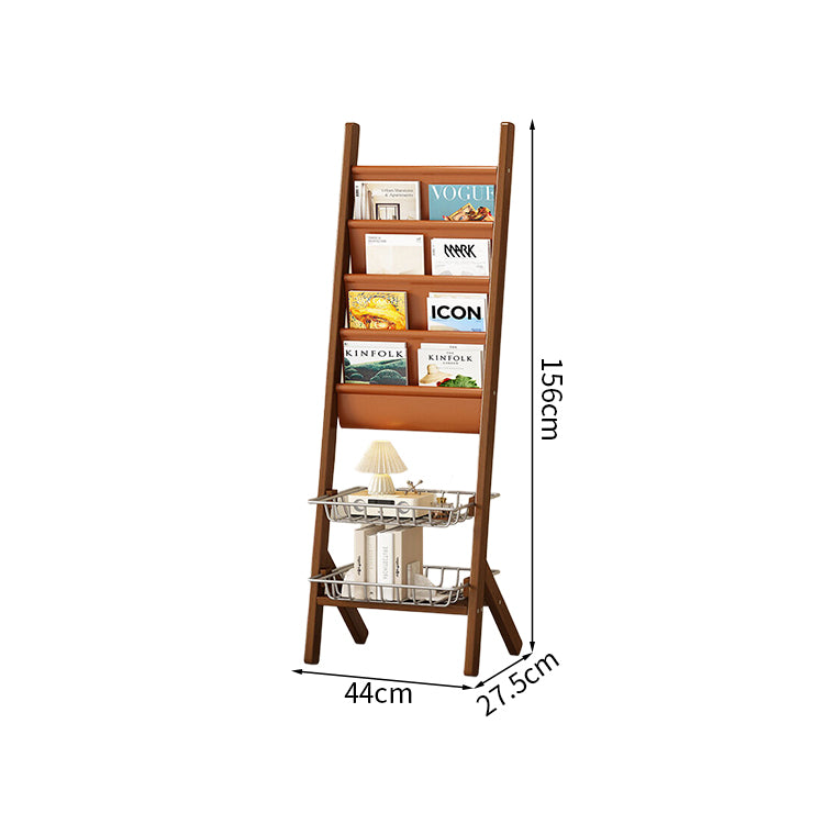 マガジンラック　本棚　収納棚　収納ラック　雑誌ラック　天然木　合成レザー　収納スペース　安定感　耐久性　ナチュラル　ZZJ-M013