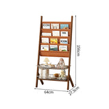 マガジンラック　本棚　収納棚　収納ラック　雑誌ラック　天然木　合成レザー　収納スペース　安定感　耐久性　ナチュラル　ZZJ-M013