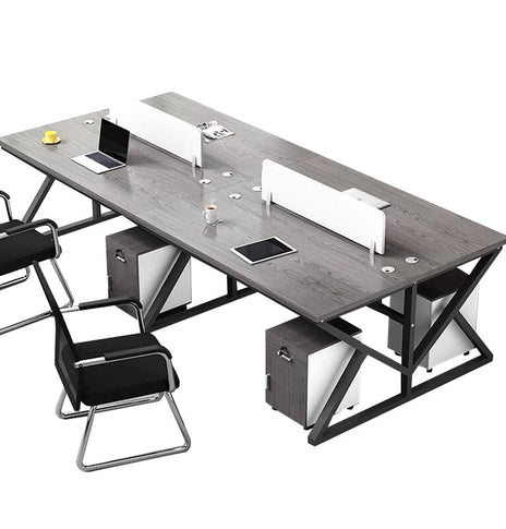 オフィスデスク　事務机　事務用デスク　学習机 　ワークデスク　トップパネル　配線穴　サイドキャビネット　炭素鋼フレーム　木目調　カスタマイズ可能　BGZ-M-071　metamall