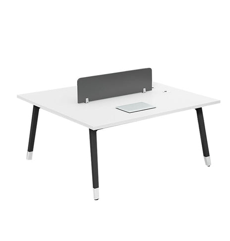 トップパネル付き　配線孔付き　サイドワゴン　スチール脚　オフィスデスク　事務机　ワークデスク　㍶デスク　デスク　シンプル　モダン　ホワイト　カスタマイズ可能　在庫あり　BGZ-T006-kc