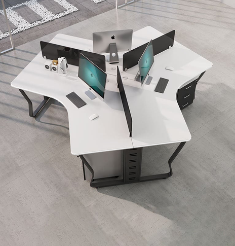 オフィスデスク　U字型オフィスデスク　オフィステーブル　ワークデスク　キャビネット付きタイプ選択可　3/5/6/7/8/10人用可　事務机　カスタマイズ可能　BGZ-M-015