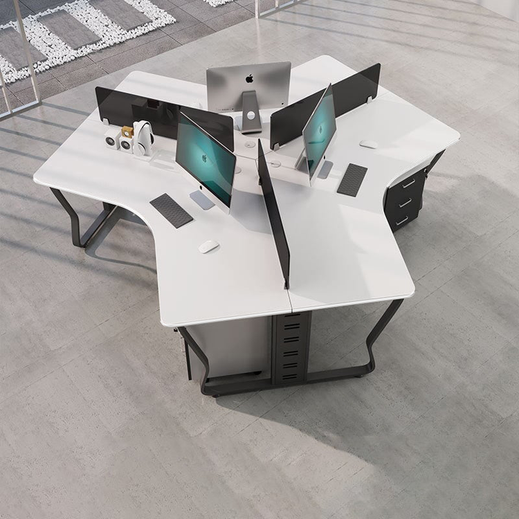 オフィスデスク　U字型オフィスデスク　オフィステーブル　ワークデスク　キャビネット付きタイプ選択可　3/5/6/7/8/10人用可　事務机　カスタマイズ可能　BGZ-M-015