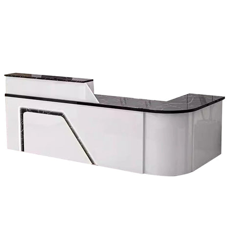 カウンター　受付カウンター　レジカウンター　受付台　L字型　店舗用　エコ素材　焼付ワニス　シンプル　高級感　カスタマイズ可能　JDT-M123