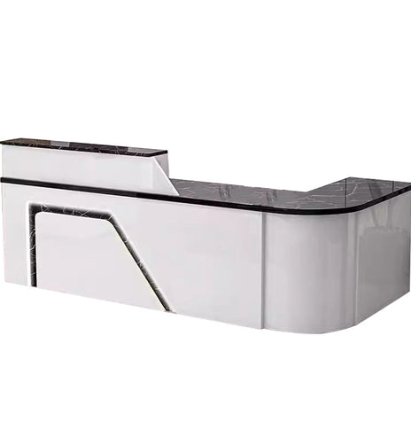 カウンター　受付カウンター　レジカウンター　受付台　L字型　店舗用　エコ素材　焼付ワニス　シンプル　高級感　カスタマイズ可能　JDT-M123