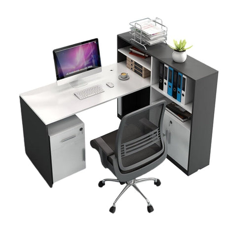 職場 デスク 棚　サイドラック　多人数対応　サイドワゴン　メラミン化粧板　シリンダー錠　錠付き　配線孔　長持ちしやすい　ホワイト　BGZ-M011