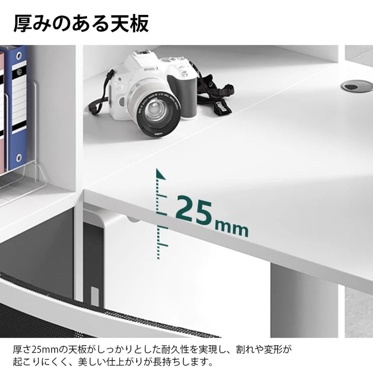 オフィスデスク　ワークデスク　事務机　組み合わせデスク　仕切りパネル　収納キャビネット　配線孔付き　BGZ-K062