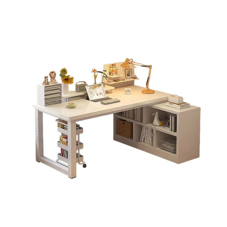 デスク　収納付きデスク　棚付きデスク　勉強机　オープン収納　人間工学　R加工　背もたれ　上品　ホワイト　カスタマイズ可能　SNZ-S028