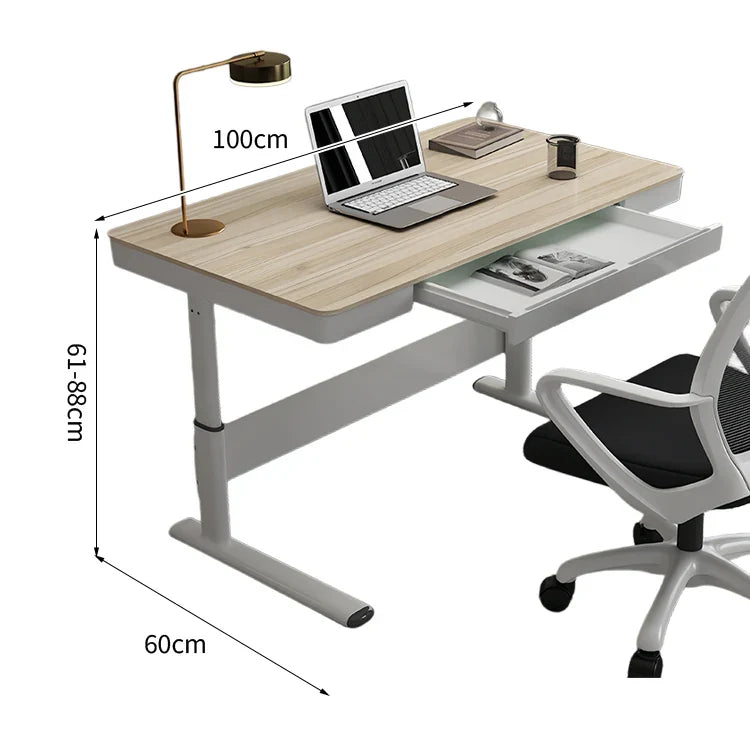 引き出し付き・化粧板・高さ調整61～88cm / メープル / 100*60*75cm